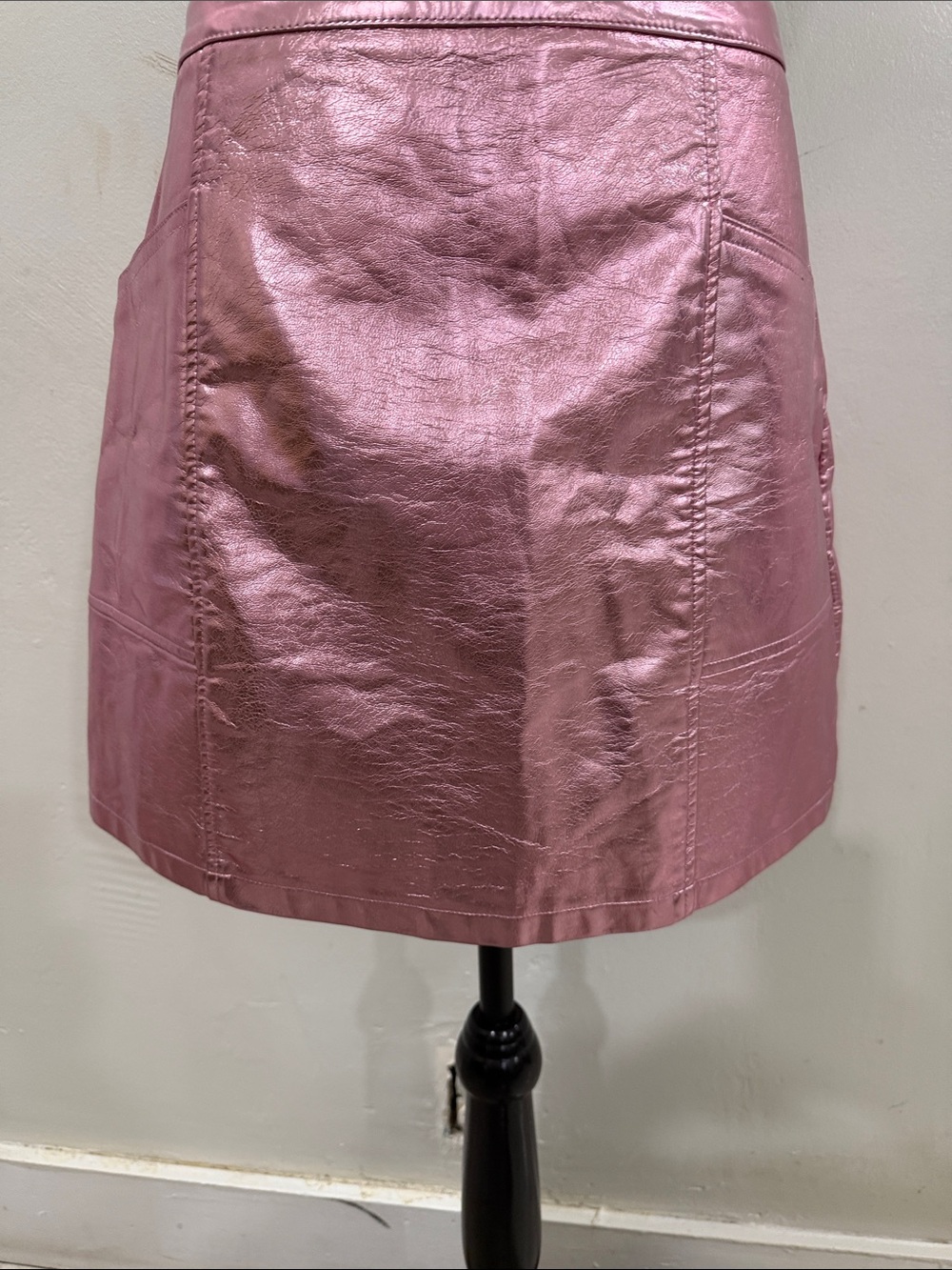 art class Shiny Rose Pink Mini Skirt